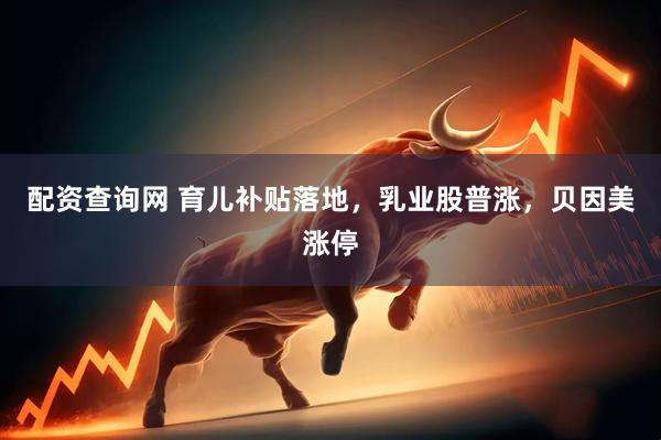 配资查询网 育儿补贴落地，乳业股普涨，贝因美涨停